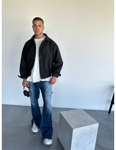 Siyah Oversize Bomber Ceket