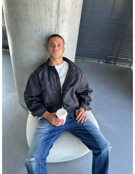 Siyah Oversize Bomber Ceket