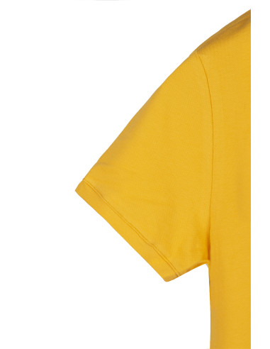 Erkek Hardal Slim Fit Pamuklu Kot Yaka Polo Yaka T-shirt