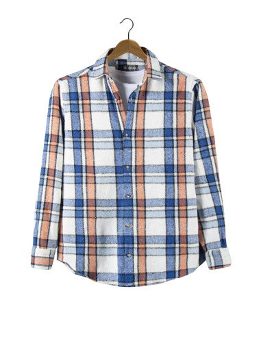 Mavi Regular Kalıp Gömlek Yaka Ekoseli Oduncu Gömlek